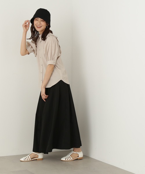 N.（N. Natural Beauty Basic）（エヌエヌナチュラルビューティーベーシック）の「◆ポプリンボリュームスリーブブラウス（シャツ/ブラウス・レディース・ブラック/オレンジ/グレイッシュベージュ・MEDIUM）」の15枚目の写真