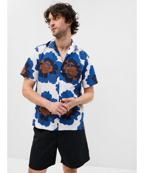 GAP(ギャップ)の「コットンリネン バケーションシャツ(シャツ/ブラウス・メンズ・ストライプ/その他/グリーン/ホワイト/ネイビー/その他1/ブルー・L/M/XL/XS/S)」の4枚目の写真