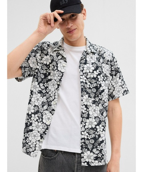 GAP(ギャップ)の「コットンリネン バケーションシャツ(シャツ/ブラウス・メンズ・ストライプ/その他/グリーン/ホワイト/ネイビー/その他1/ブルー・L/M/XL/XS/S)」の6枚目の写真