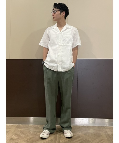 GAP(ギャップ)の「コットンリネン バケーションシャツ(シャツ/ブラウス・メンズ・ストライプ/その他/グリーン/ホワイト/ネイビー/その他1/ブルー・L/M/XL/XS/S)」の8枚目の写真