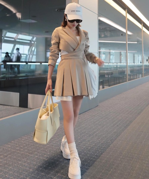 EIMY ISTOIRE（エイミーイストワール）の「タックフレアミニスカート（スカート・レディース・アイボリー/ベージュ/グレー・S/M）」の3枚目の写真