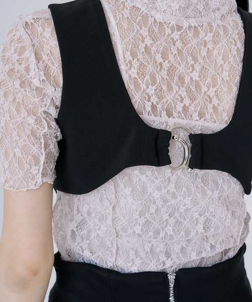 UNITED TOKYO（ユナイテッドトウキョウ）の「【2way】ヴィアベルバックポイントジャンスカ｜ウォッシャブル/ストレッチ（ワンピース・レディース・ブラック/ホワイト・1/2）」の20枚目の写真