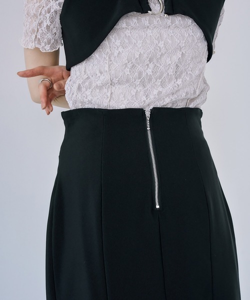 UNITED TOKYO（ユナイテッドトウキョウ）の「【2way】ヴィアベルバックポイントジャンスカ｜ウォッシャブル/ストレッチ（ワンピース・レディース・ブラック/ホワイト・1/2）」の21枚目の写真