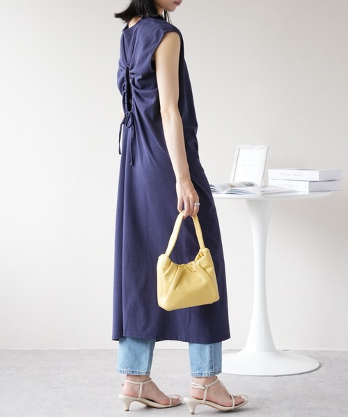 IAMUSE(アイアミューズ)の「天竺バックシャーリングワンピース S0940【IAMUSE】(ワンピース・レディース・オフホワイト/ブラック/ネイビー・FREE)」の17枚目の写真