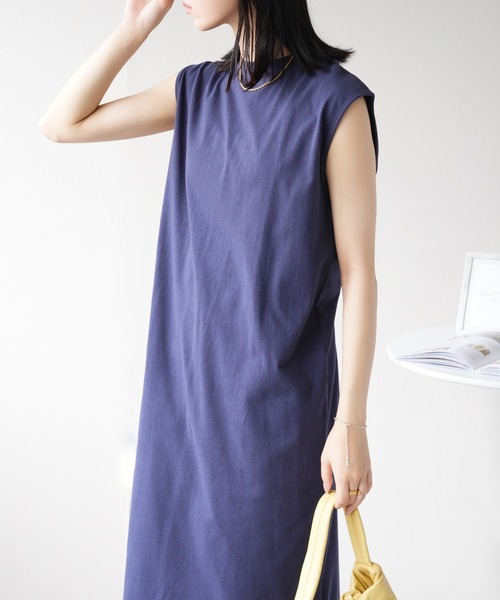 IAMUSE(アイアミューズ)の「天竺バックシャーリングワンピース S0940【IAMUSE】(ワンピース・レディース・オフホワイト/ブラック/ネイビー・FREE)」の11枚目の写真