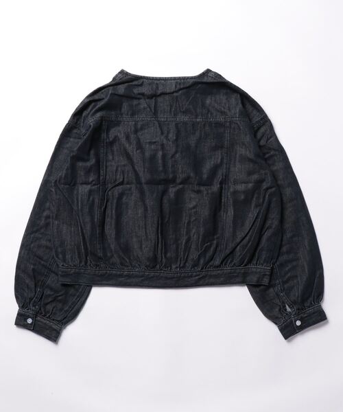 Le temps riche（ルタンリッシュ）の「【販売終了】ノーカラーデニムジップジャケット ＜Le temps riche＞（デニムジャケット・レディース・サックスブルー/ネイビー・M/LL/L）」の16枚目の写真