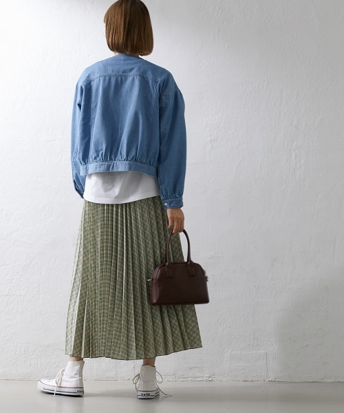 Le temps riche（ルタンリッシュ）の「【販売終了】ノーカラーデニムジップジャケット ＜Le temps riche＞（デニムジャケット・レディース・サックスブルー/ネイビー・M/LL/L）」の17枚目の写真