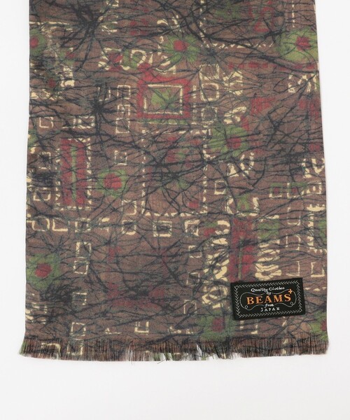 BEAMS PLUS（ビームスプラス）の「BEAMS PLUS / バティックプリント シルクストール（ストール/ショール・メンズ・ブラウン/オリーブ・ONE SIZE）」の5枚目の写真