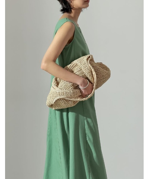 Re:EDIT（リエディ）の「雑材ソフトラウンドトート（かごバッグ・レディース・ベージュ/モカ/ライトベージュ・FREE）」の6枚目の写真