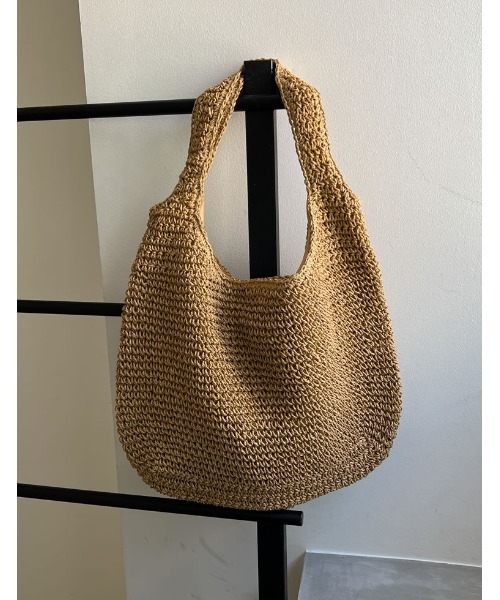 Re:EDIT（リエディ）の「雑材ソフトラウンドトート（かごバッグ・レディース・ベージュ/モカ/ライトベージュ・FREE）」の21枚目の写真