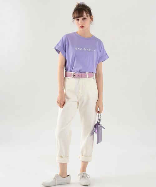 To b. by agnes b.(トゥービーバイアニエスベー)の「WT13 TS マカロンロゴTシャツ(Tシャツ/カットソー・レディース・パープル系その他・38/40)」の3枚目の写真