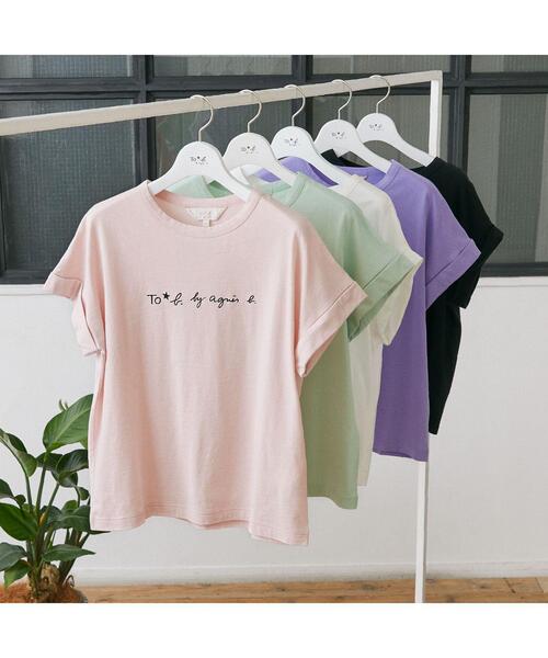 To b. by agnes b.(トゥービーバイアニエスベー)の「WT13 TS マカロンロゴTシャツ(Tシャツ/カットソー・レディース・パープル系その他・38/40)」の8枚目の写真