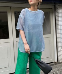 メッシュ編みカットソー＋タンクトップ