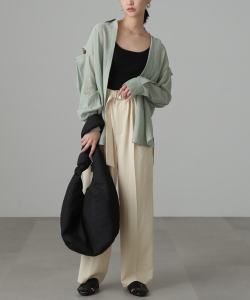 FREE'S MART（フリーズマート）の「【Sシリーズ対応】◆フロントベルトリラックスストレートパンツ（その他パンツ・レディース・ベージュ/ブラウン/グリーン・SMALL/MEDIUM/X-SMALL）」の10枚目の写真