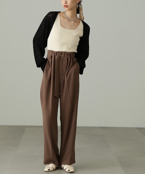 FREE'S MART（フリーズマート）の「【Sシリーズ対応】◆フロントベルトリラックスストレートパンツ（その他パンツ・レディース・ベージュ/ブラウン/グリーン・SMALL/MEDIUM/X-SMALL）」の15枚目の写真