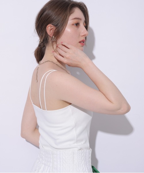 アプワイザーリッシェ　シャーリングベアキャミトップス　白　Sサイズ アプワイザーリッシェ シャーリングベアキャミトップス 白 Sサイズ