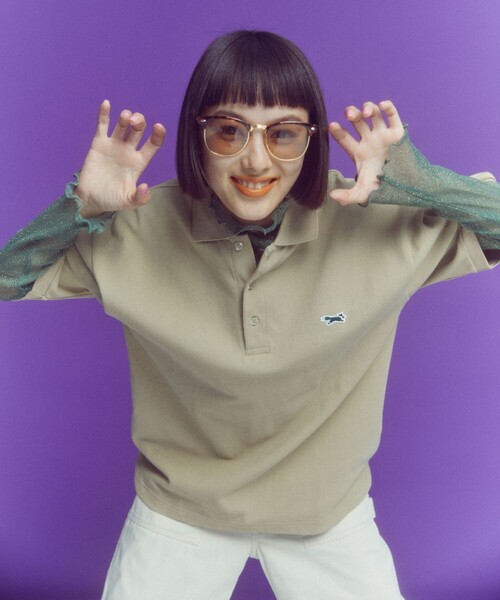 FREAK'S STORE（フリークスストア）の「TOWN CRAFT × FREAK'S STORE/タウンクラフト 別注 ワンポイント 半袖ポロシャツ（ポロシャツ・レディース・ブラック/オフホワイト/ベージュ/ネイビー/レッド/グリーン・ﾌﾘ-）」の3枚目の写真