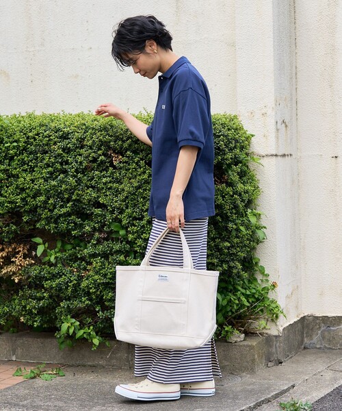 FREAK'S STORE（フリークスストア）の「TOWN CRAFT × FREAK'S STORE/タウンクラフト 別注 ワンポイント 半袖ポロシャツ（ポロシャツ・レディース・ブラック/オフホワイト/ベージュ/ネイビー/レッド/グリーン・ﾌﾘ-）」の13枚目の写真