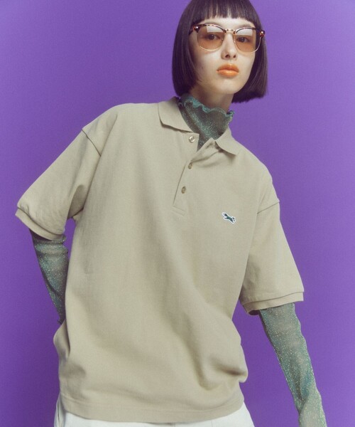 FREAK'S STORE（フリークスストア）の「TOWN CRAFT × FREAK'S STORE/タウンクラフト 別注 ワンポイント 半袖ポロシャツ（ポロシャツ・レディース・ブラック/オフホワイト/ベージュ/ネイビー/レッド/グリーン・ﾌﾘ-）」の21枚目の写真