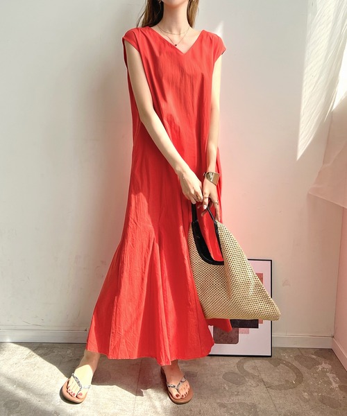 Futier land（フューティアランド）の「バックWリボンカラーワンピース（ワンピース・レディース・ブラック/オレンジ/ブルー/グリーン/グリーン系その他・FREE）」の5枚目の写真