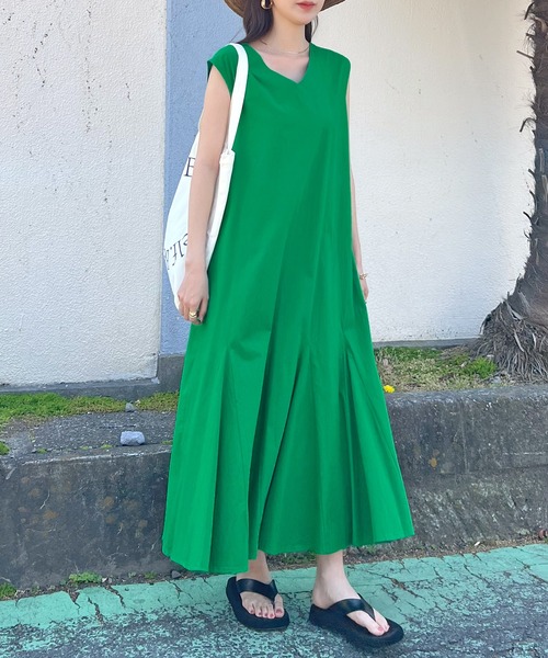 Futier land（フューティアランド）の「バックWリボンカラーワンピース（ワンピース・レディース・ブラック/オレンジ/ブルー/グリーン/グリーン系その他・FREE）」の3枚目の写真