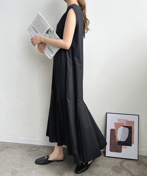 Futier land（フューティアランド）の「バックWリボンカラーワンピース（ワンピース・レディース・ブラック/オレンジ/ブルー/グリーン/グリーン系その他・FREE）」の2枚目の写真