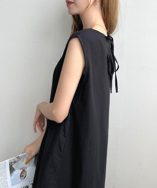 Futier land（フューティアランド）の「バックWリボンカラーワンピース（ワンピース・レディース・ブラック/オレンジ/ブルー/グリーン/グリーン系その他・FREE）」の8枚目の写真