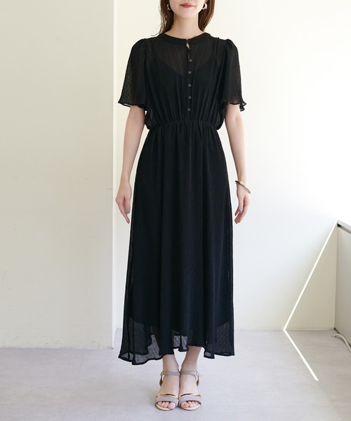 natural couture（ナチュラルクチュール）の「総プリーツフレア袖ワンピース（ワンピース・レディース・ラベンダー/ブラック/その他1/その他2/その他3・FREE）」の7枚目の写真