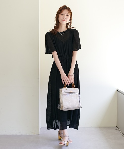 natural couture（ナチュラルクチュール）の「総プリーツフレア袖ワンピース（ワンピース・レディース・ラベンダー/ブラック/その他1/その他2/その他3・FREE）」の12枚目の写真