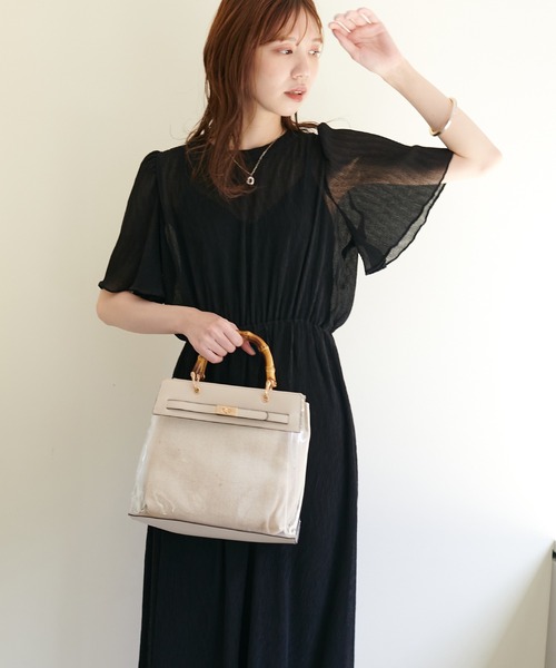 natural couture（ナチュラルクチュール）の「総プリーツフレア袖ワンピース（ワンピース・レディース・ラベンダー/ブラック/その他1/その他2/その他3・FREE）」の9枚目の写真