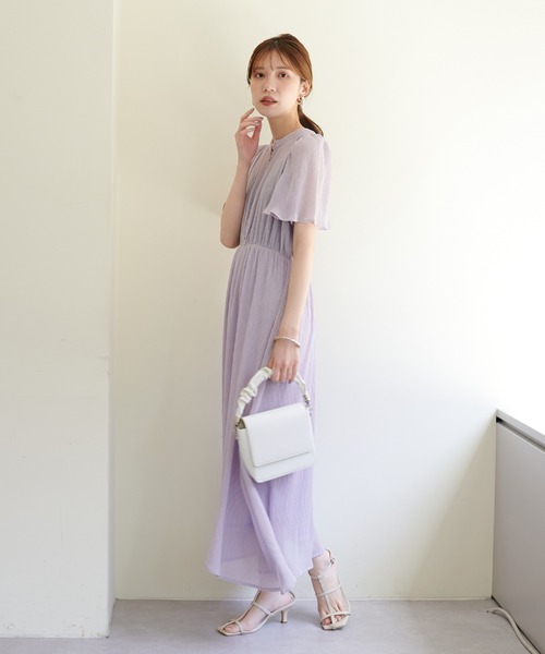 natural couture（ナチュラルクチュール）の「総プリーツフレア袖ワンピース（ワンピース・レディース・ラベンダー/ブラック/その他1/その他2/その他3・FREE）」の20枚目の写真