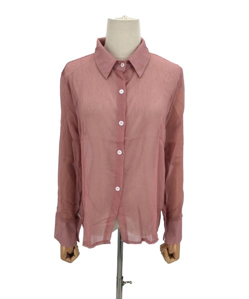 Dewlily(デューリリー)の「シアー長袖シャツ(シャツ/ブラウス・レディース・グリーン/ブルー/ピンク・L/M/XL)」の16枚目の写真