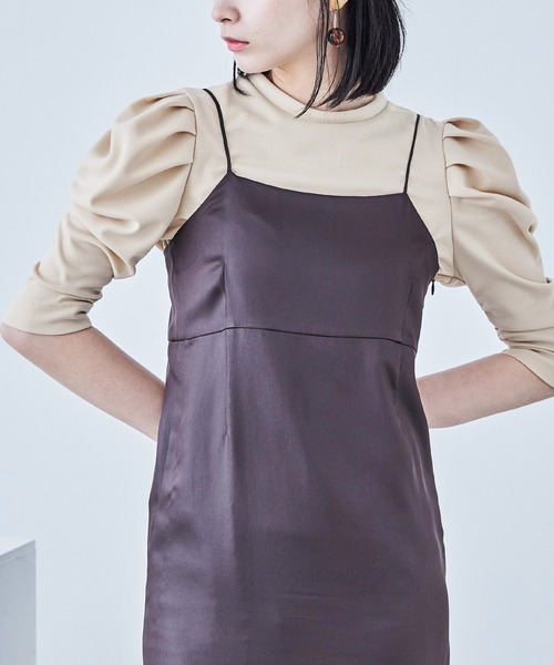 Fashion Letter(ファッションレター)の「ポンチ パワーショルダー トップス(Tシャツ/カットソー・レディース・ライトベージュ/ブラック/ベージュ・M)」の10枚目の写真