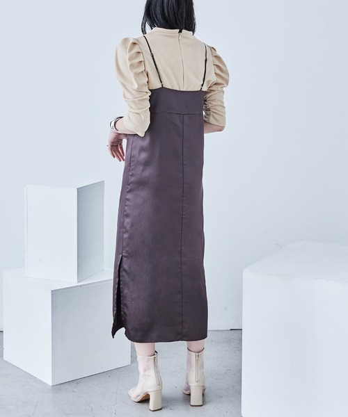 Fashion Letter(ファッションレター)の「ポンチ パワーショルダー トップス(Tシャツ/カットソー・レディース・ライトベージュ/ブラック/ベージュ・M)」の11枚目の写真