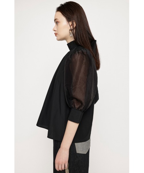 SLY（スライ）の「BACK RIBBON SHEER SLEEVE TOPS バックリボン