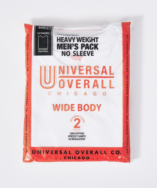 UNIVERSAL OVERALL（ユニバーサルオーバーオール）の「UNIVERSAL OVERALL ユニバーサルオーバーオール WIDE HEAVY 2PACKS SLEEVELESS ノースリーブ / ユニセックス2PAC（Tシャツ/カットソー・メンズ・ホワイト/ブラック・M/L/XL）」の7枚目の写真