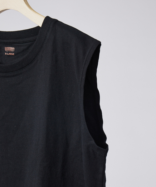 UNIVERSAL OVERALL（ユニバーサルオーバーオール）の「UNIVERSAL OVERALL ユニバーサルオーバーオール WIDE HEAVY 2PACKS SLEEVELESS ノースリーブ / ユニセックス2PAC（Tシャツ/カットソー・メンズ・ホワイト/ブラック・M/L/XL）」の9枚目の写真