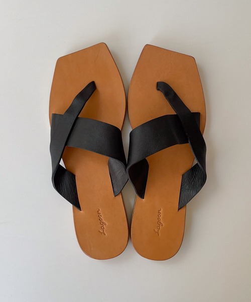 CANAL JEAN（キャナルジーン）の「from Lagoon(フロムラグーン) クロス指ぬきレザーサンダル（サンダル・レディース・キャメル/ブラック・36/37/38/39）」の12枚目の写真