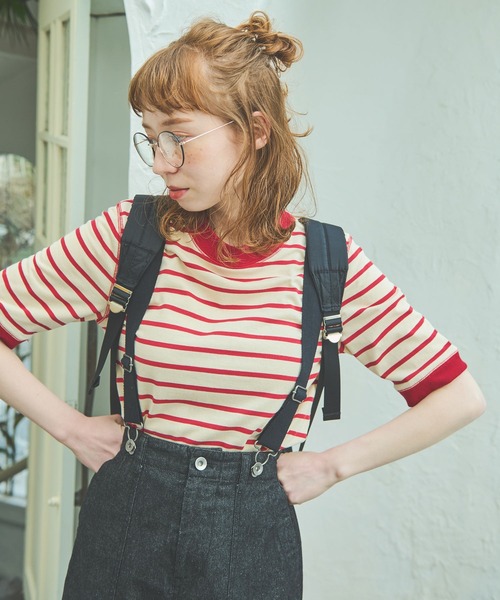 Crisp（クリスプ）の「ボーダーリンガーTシャツ（Tシャツ/カットソー・レディース・ブラック/ブルー/レッド・FREE）」の22枚目の写真