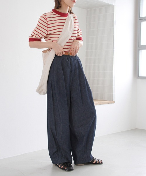 Crisp（クリスプ）の「ボーダーリンガーTシャツ（Tシャツ/カットソー・レディース・ブラック/ブルー/レッド・FREE）」の19枚目の写真