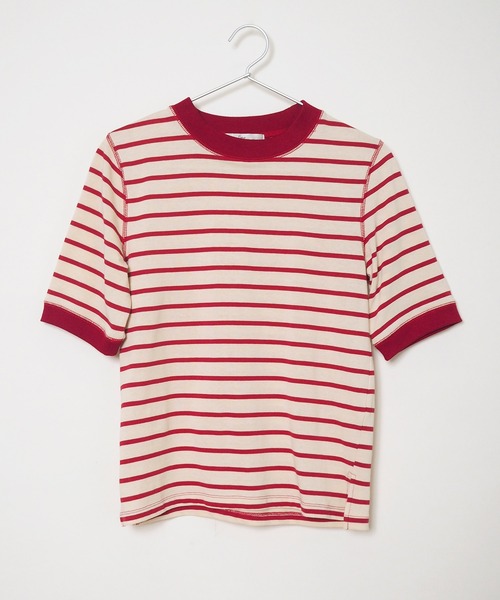 Crisp（クリスプ）の「ボーダーリンガーTシャツ（Tシャツ/カットソー・レディース・ブラック/ブルー/レッド・FREE）」の7枚目の写真