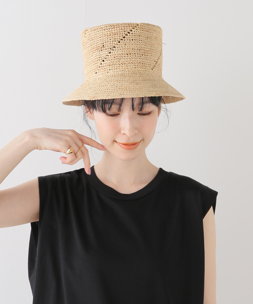 FRAMeWORK（フレームワーク）の「【GRILLO/グリーロ】透かし編みラインバケットハット（ハット・レディース・アイボリー・FREE）」の3枚目の写真