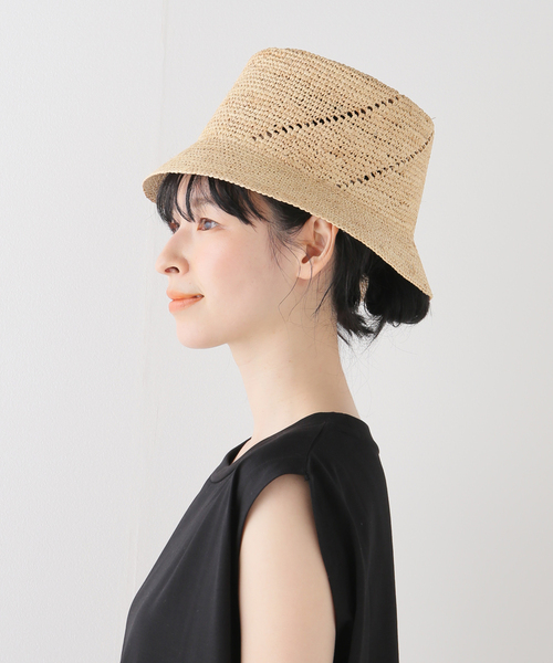 FRAMeWORK（フレームワーク）の「【GRILLO/グリーロ】透かし編みラインバケットハット（ハット・レディース・アイボリー・FREE）」の2枚目の写真