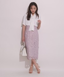 JUSGLITTY（ジャスグリッティー）の「5分袖パールバーブラウス
