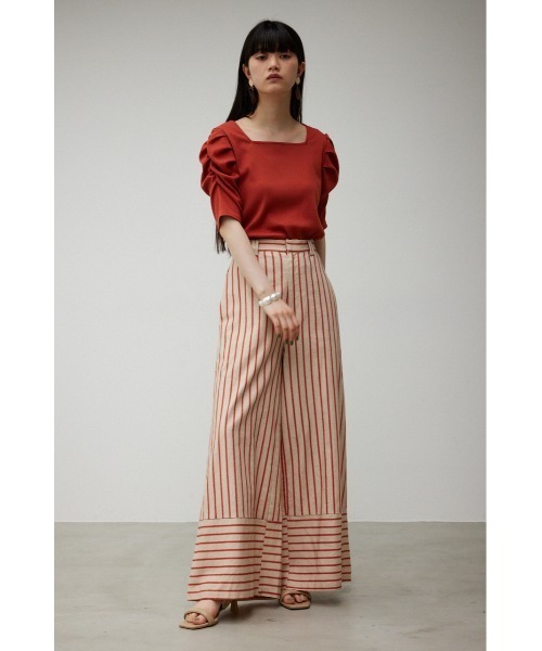 CONTRAST BORDER WIDE PANTS/コントラストボーダーワイドパンツ
