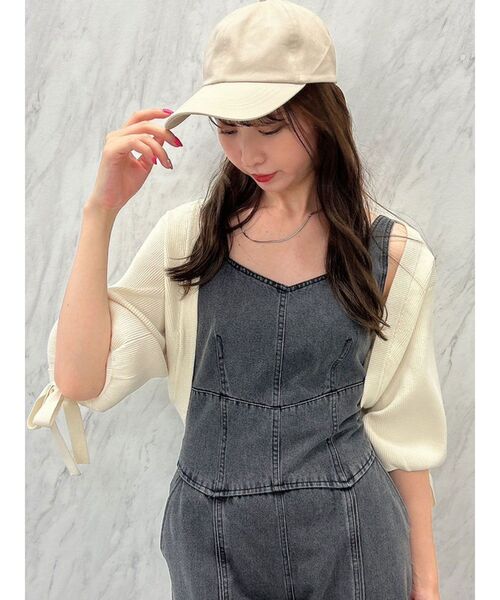 dazzlin（ダズリン）の「ケーブルデザインボレロカーデ（カーディガン/ボレロ・レディース・ピンク/アイボリー/ブラック/チャコールグレー・FREE）」の12枚目の写真