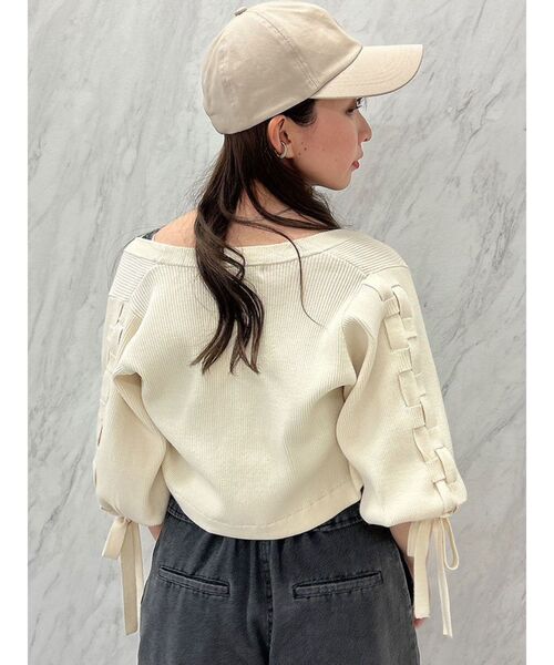 dazzlin（ダズリン）の「ケーブルデザインボレロカーデ（カーディガン/ボレロ・レディース・ピンク/アイボリー/ブラック/チャコールグレー・FREE）」の13枚目の写真