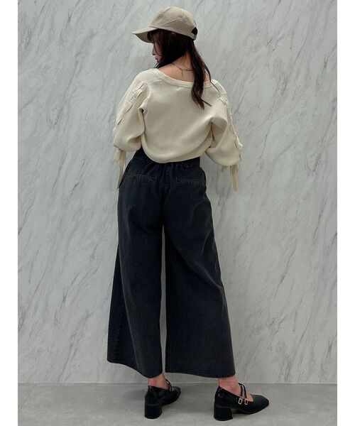 dazzlin（ダズリン）の「ケーブルデザインボレロカーデ（カーディガン/ボレロ・レディース・ピンク/アイボリー/ブラック/チャコールグレー・FREE）」の16枚目の写真