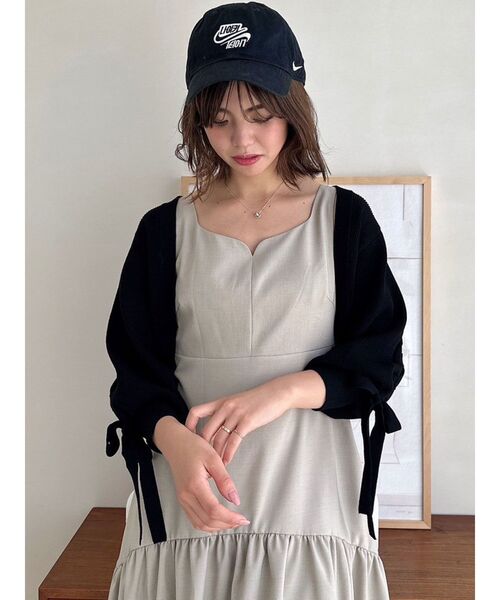 dazzlin（ダズリン）の「ケーブルデザインボレロカーデ（カーディガン/ボレロ・レディース・ピンク/アイボリー/ブラック/チャコールグレー・FREE）」の19枚目の写真