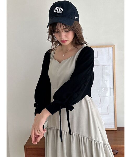 dazzlin（ダズリン）の「ケーブルデザインボレロカーデ（カーディガン/ボレロ・レディース・ピンク/アイボリー/ブラック/チャコールグレー・FREE）」の20枚目の写真